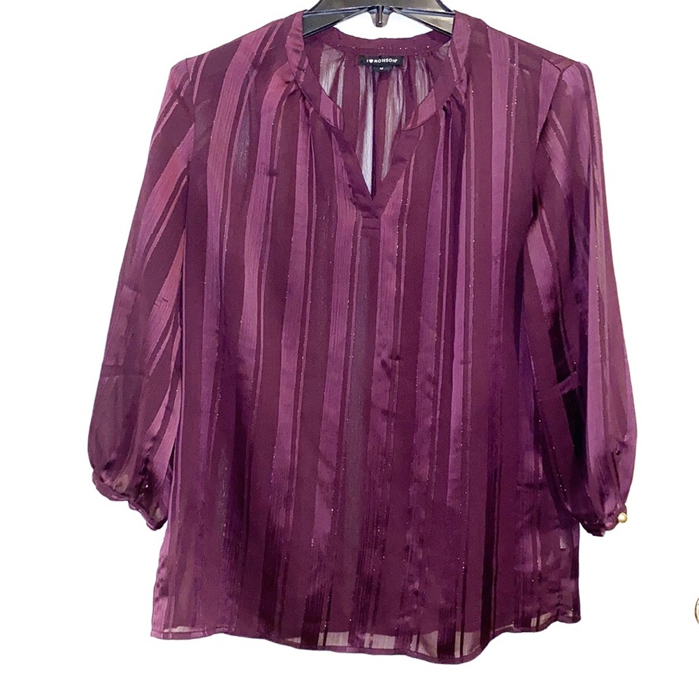 I❤️Ronson Dark Maroon shimmer blouse-Medium-PreOwned-EUC